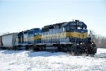 Local cruises west behind a pair of EMD's